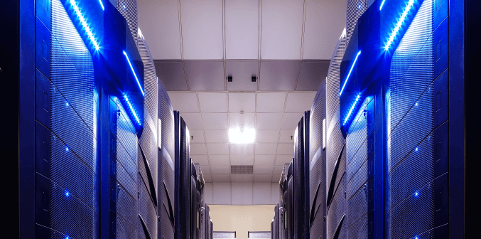 a close-up of a server room