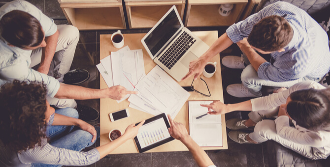 a group of people working on a project