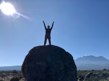 Kim conquering a hike